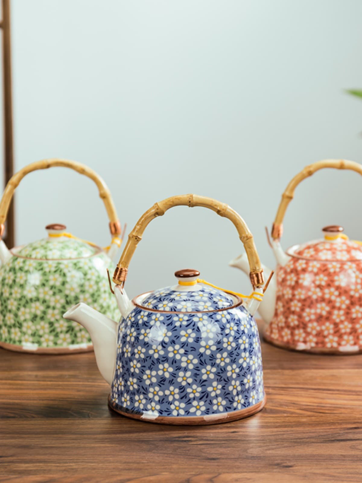 Restaurant hotel old-fashioned lifting beam kettle single pot, ceramic large capacity household water pot tea set with filter and cup