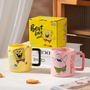 SpongeBob Cute Ceramic Mug with Patrick Star Cartoon Cup for Couples, Kids Breakfast Milk Cup