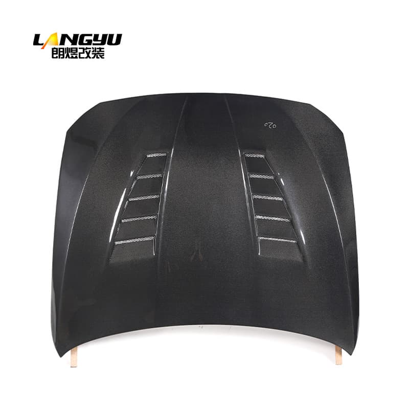 Langyu Carbon Fiber Hood for BMW F10 F18 2011-2017 F10 V-Style Engine Hood