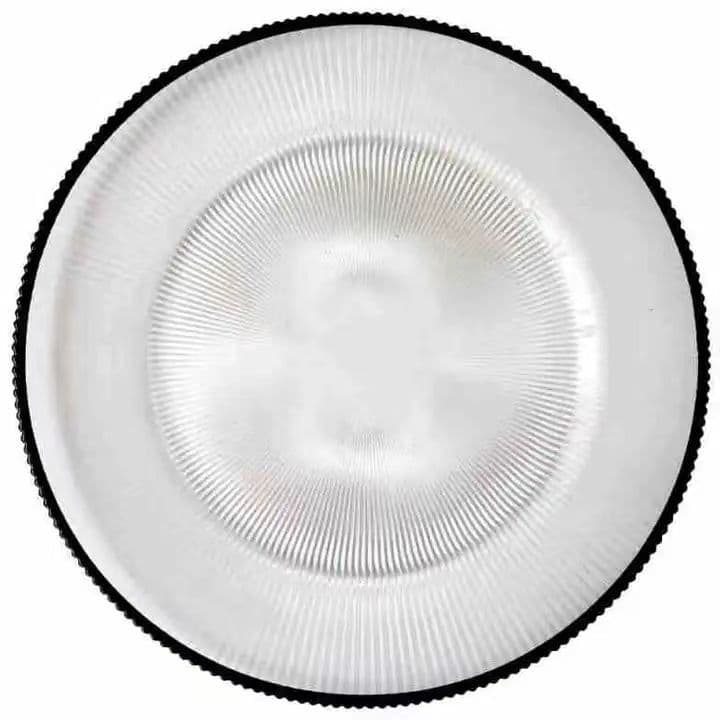 Nordic Minimalist Black Rim Glass Plate Ray Pattern Glass Plate Western Steak Plate