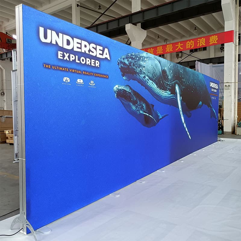 Exhibition Booth Conference Background Wall Illuminated Portable Fabric Lightbox Background Display Stand