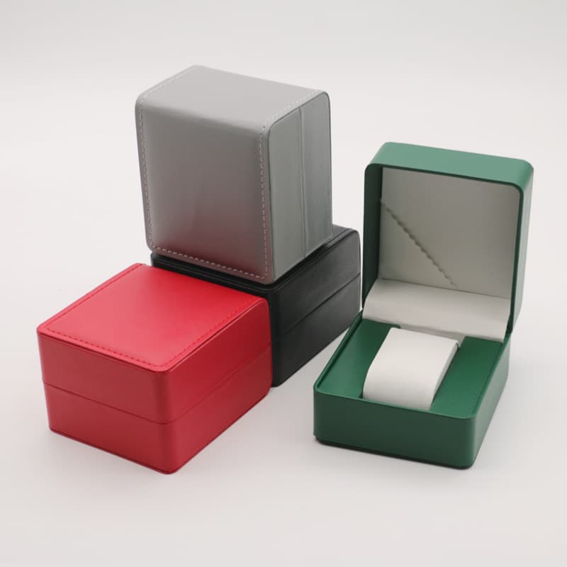 PU Leather Watch Box Flip Lid Rounded Corner Elegant Watch Case Bracelet Storage Box Jewelry Packaging Box In Stock