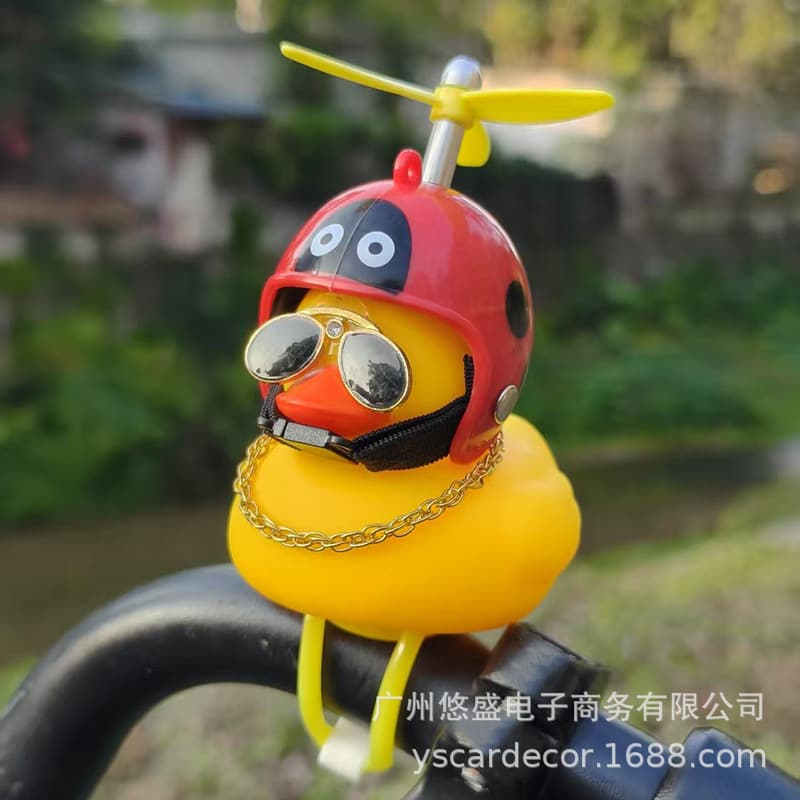 Motorcycle Bicycle Yellow Duck Ornament Decoration Bicycle Bell Car Ornament Automotive Cross-Border Wholesale