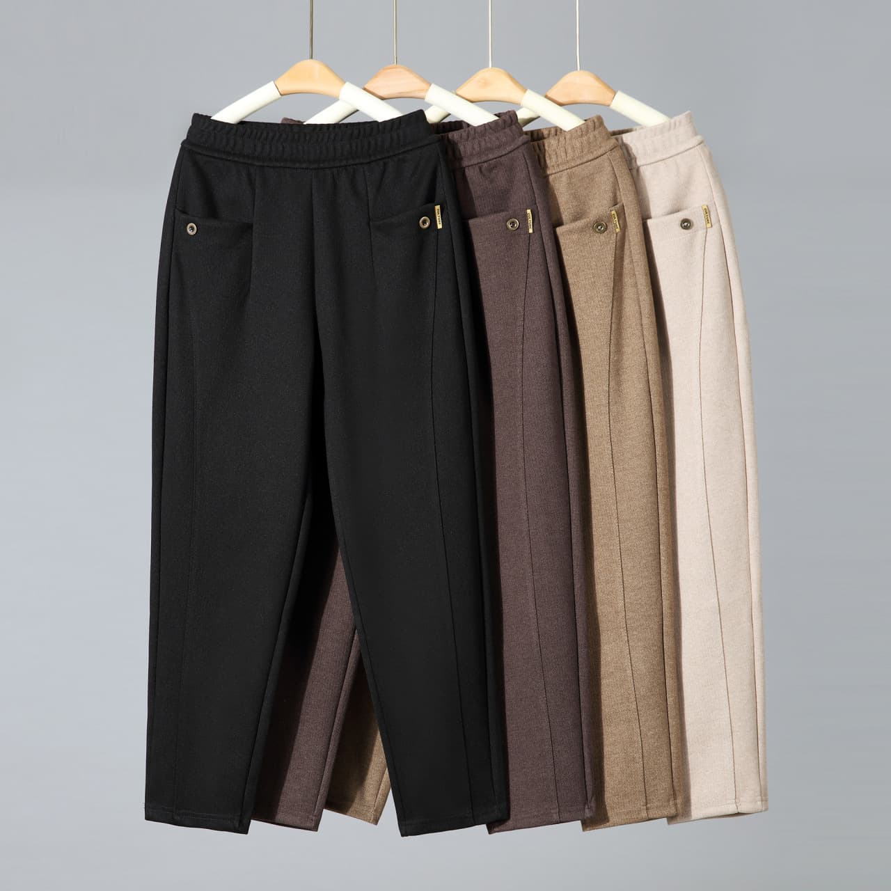 Women's long pants for autumn and winter, loose-fitting woolen pants for middle-aged and elderly women, perfect for spring and autumn.