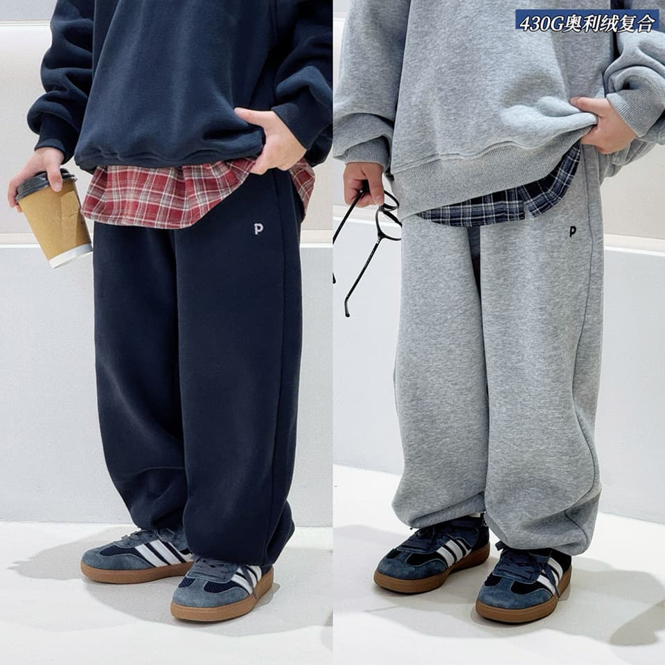 LZPP Trendy Kids 2025 Winter Collection: Fleece-lined Sweatpants for Medium and Large Children, Simple Fleece Sweatpants for Teenagers
