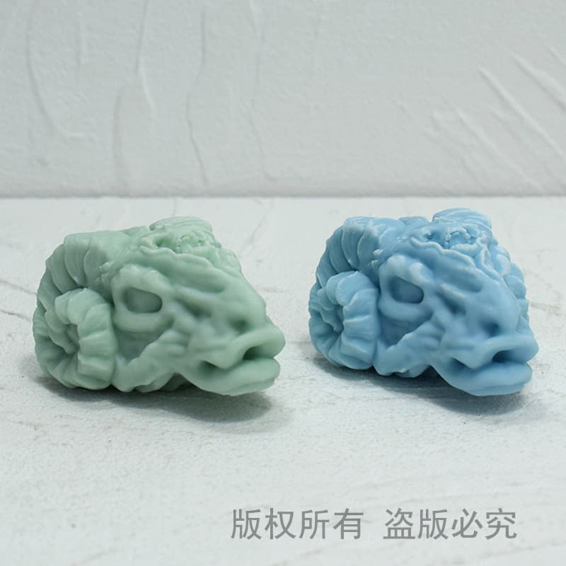 Human Mountain Skull Sheep Head Scented Candle Plaster Ornament Silicone Mold Halloween Sheep Head Skull Glue Mold