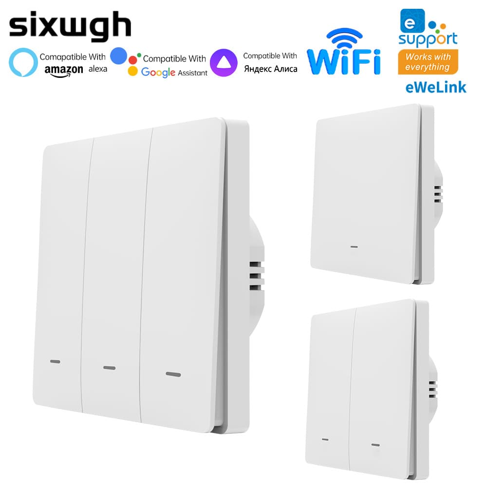 Smart Switch WiFi Button Wall Switch Zigbee Timer Switch Intelligent Speaker Voice Control ABS+PC Panel Material 86*86mm Installation