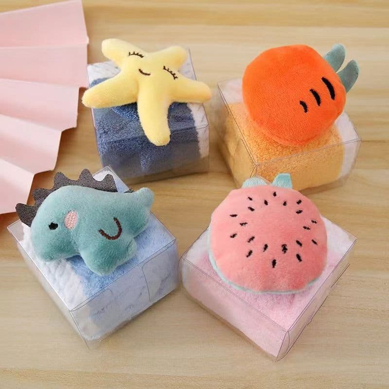 Creative Cartoon Coral Fleece Towel Doll Hand Towel Gift Children's Towel Hanging Doll Towel Gift Return Soft Polyester Fiber