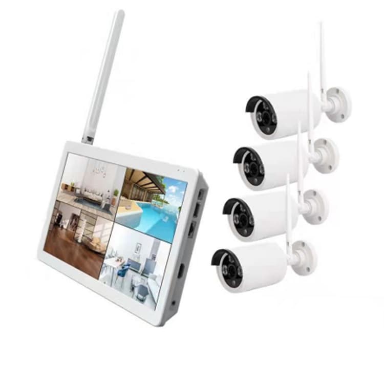 2MP Wireless Surveillance Kit 4CH NVR 4MP CCTV Wireless System Audio for School Factory Hospital Applications