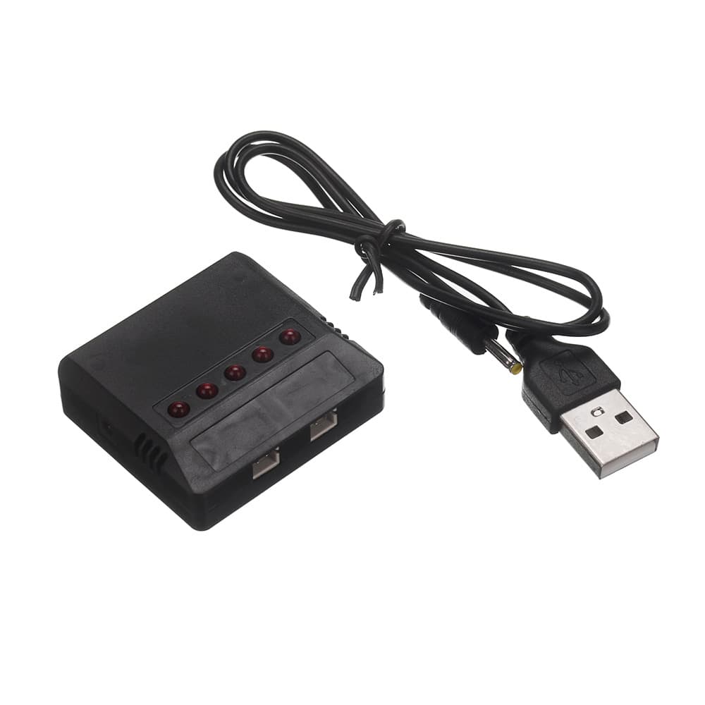 3.7Vph2.0 interface one to five lithium battery charger model aircraft four-axis remote control aircraft universal USB charging cable