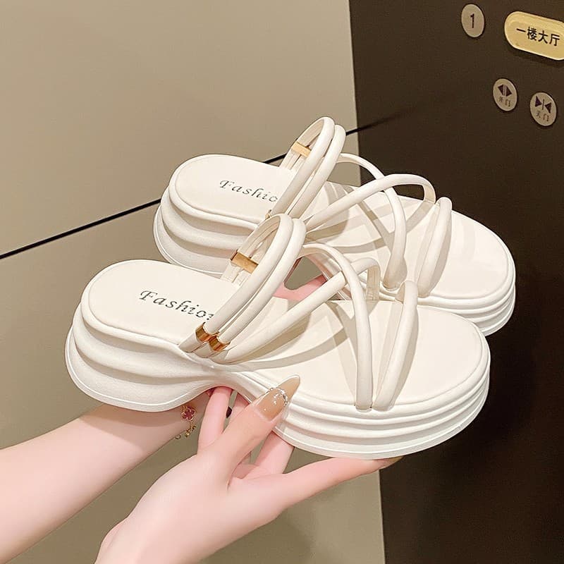 Platform Two-Sole Sandals Women's Summer Outer Wear 2025 Summer New Casual Beach Sandals Women's Sandals