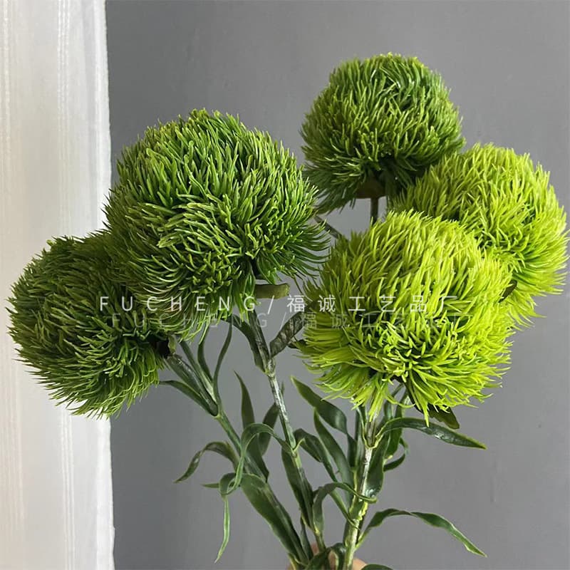 Artificial Green Plant Dianthus Forest Style Simulation Green Ball Wedding Decoration Home Decor Props Cross-Border Supply
