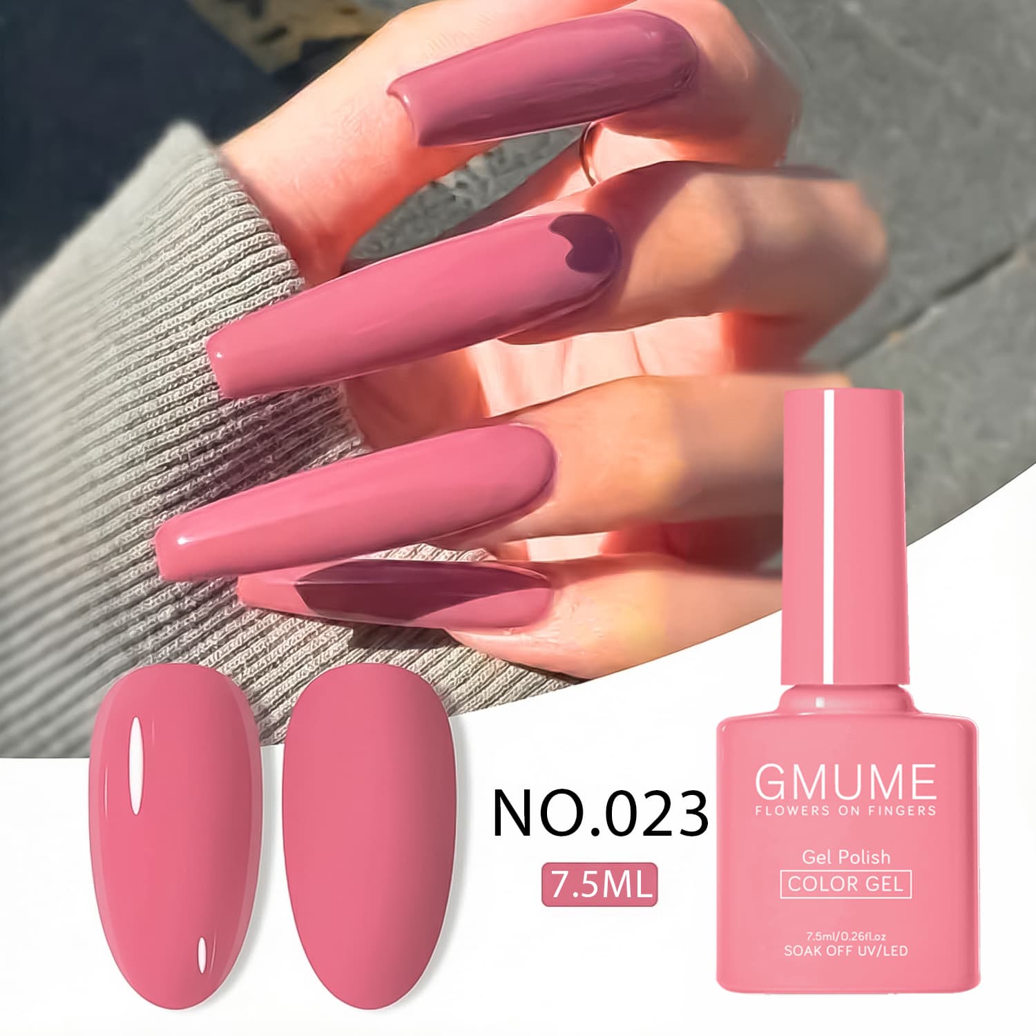 Cross-Border GMUME Popular Exclusive Bottle Gel Nail Polish, Plum Pink, Trendy Brightening Nail Color, 2026 New