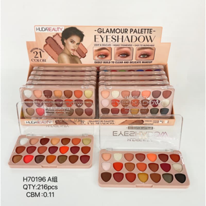 Huda Beauty 21-Color Pearlescent Matte Eyeshadow Palette Smoky Eye Makeup