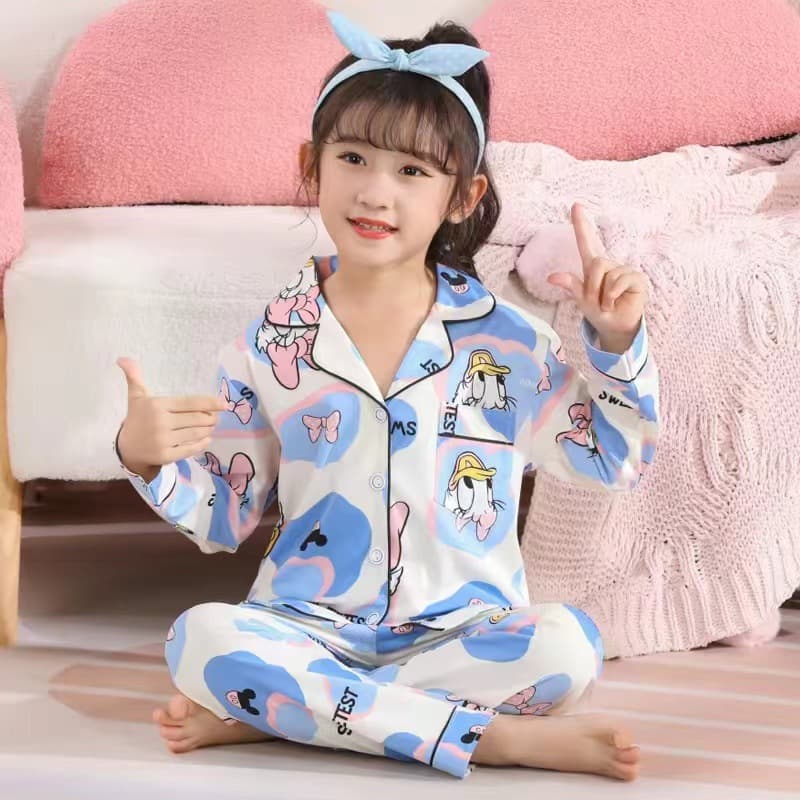 New Kids Pajamas Boys Girls Long Sleeve Spring Autumn Cartoon Homewear Set for Toddlers and Children