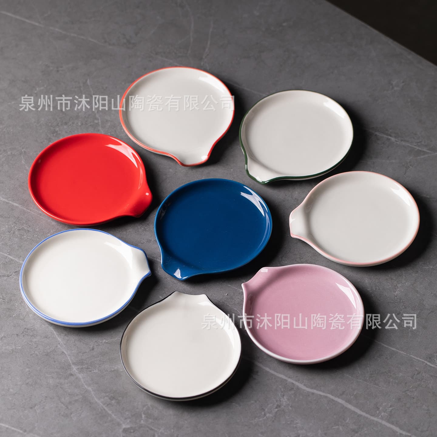 New Creative Spoon Rest Pad, Ceramic Spoon Holder for Restaurant, Soup Spoon Rest for Export, Custom Pattern