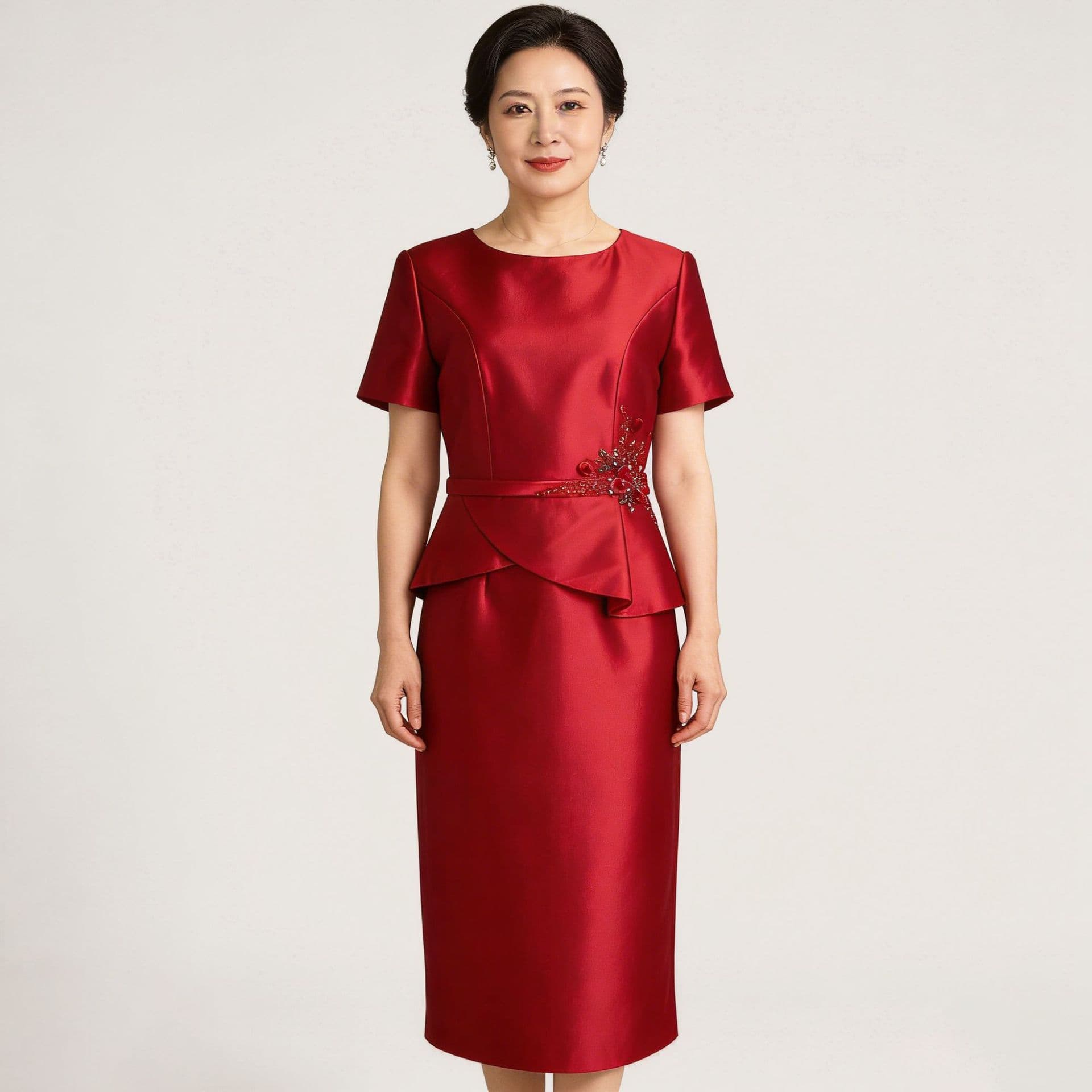 Classic New Chinese Style Mother of the Bride Evening Dress Wedding Banquet Elegant Beaded Cheongsam Gown