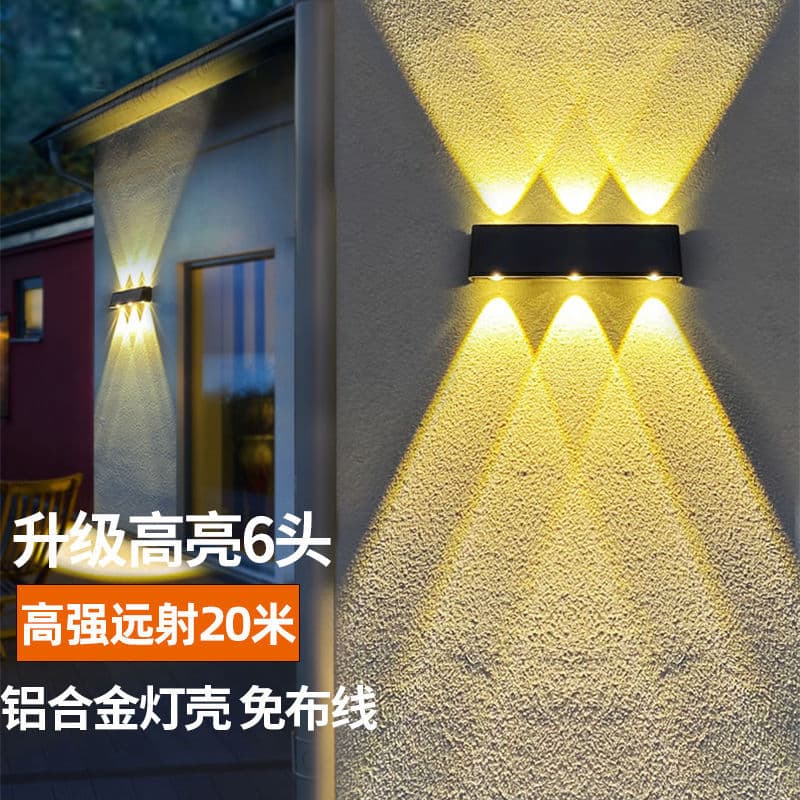 Solar Wall Washer Light Outdoor Villa Exterior Waterproof Courtyard Light Aluminum Alloy Wall Lamp LED Bright Light Never Fade