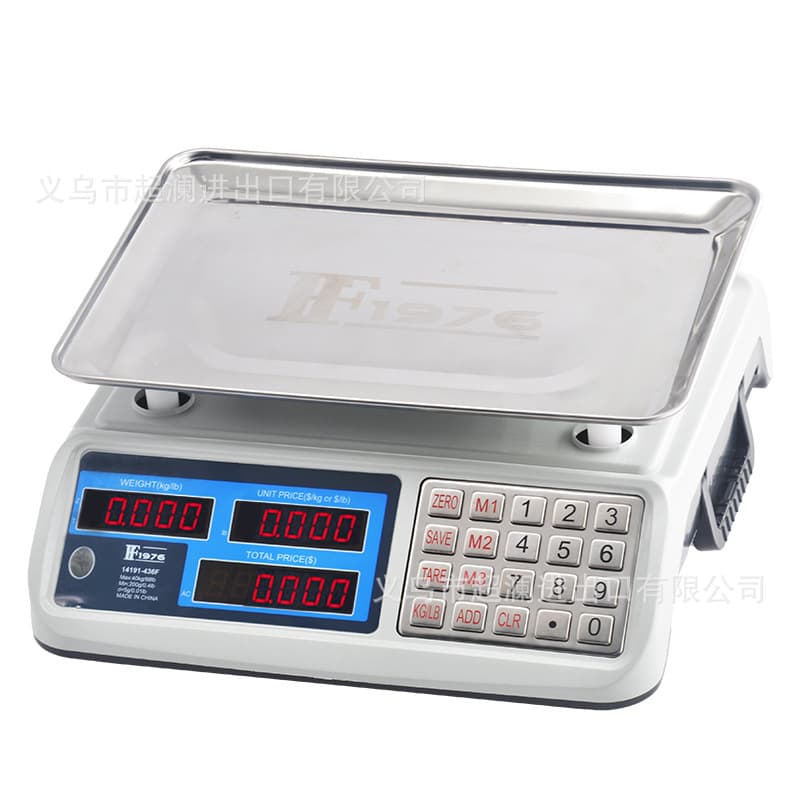 Electronic Price Computing Scale Vegetable Fruit Scale LED Display Stainless Steel Keypad Electronic Bench Scale with Handle