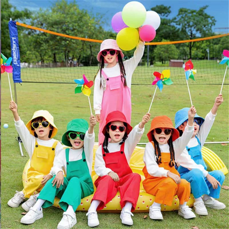 Children's Performance Costumes Kindergarten Dance Suspenders Trousers Boys Girls Suspenders Costumes Cheerleading Costumes