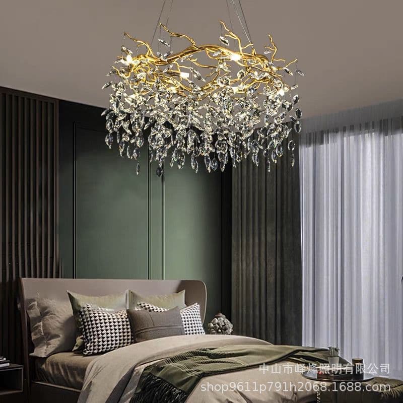Modern Luxury Chandelier for Dining Room, Bedroom, Living Room, Crystal Pendant Light, French Style Aluminum