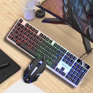 Limei GTX350 Glowing Keyboard Mouse Set Floating Keyboard Mechanical Feel Esports Gaming Keyboard Mouse Set