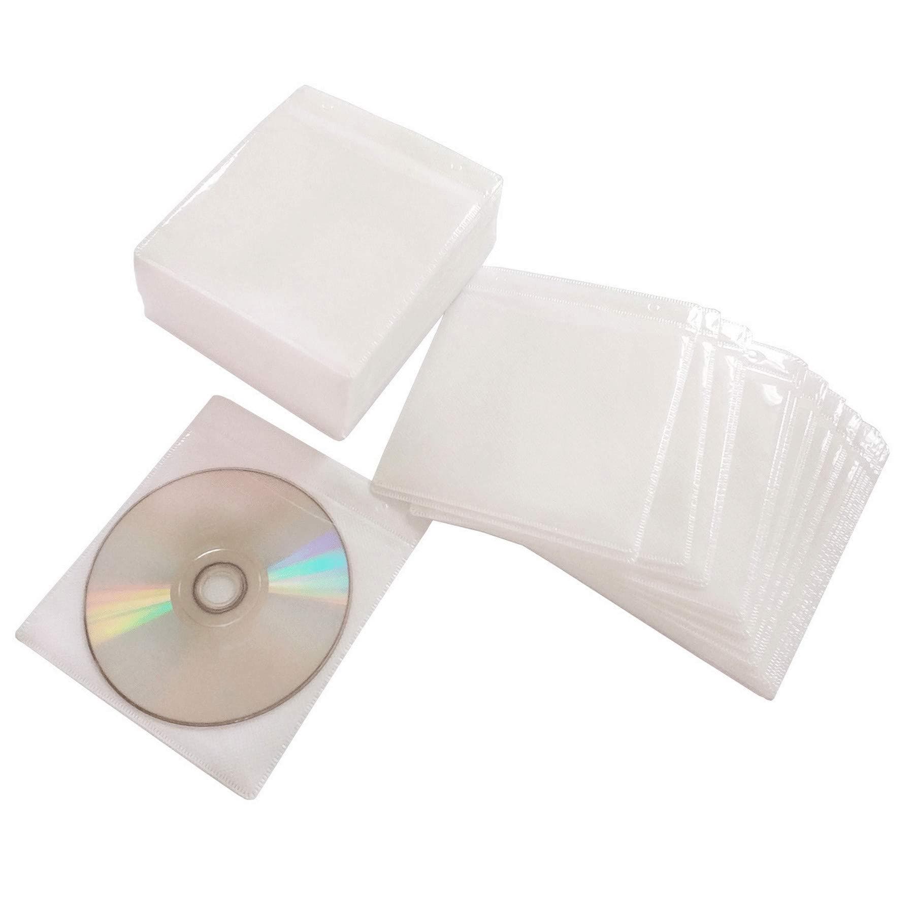 Standard CD Sleeve Premium DVD Binder 2-Pack Double-Sided Non-Woven Bag with Transparent PP Inner Sleeve for Disc Protection