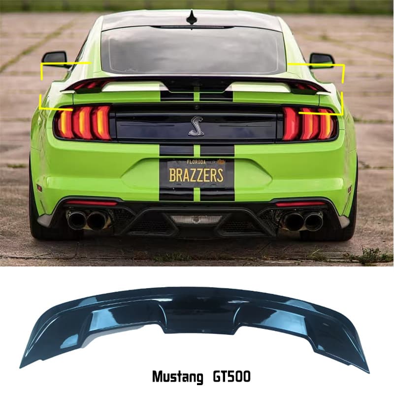 For Ford Mustang 15-23 GT Modified Large Spoiler GT500 No-Drill Rear Diffuser