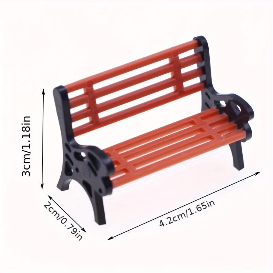 Cross-border New Simulation Park Bench and Fairy House Garden Chair Set for Miniature Train Model Scenery