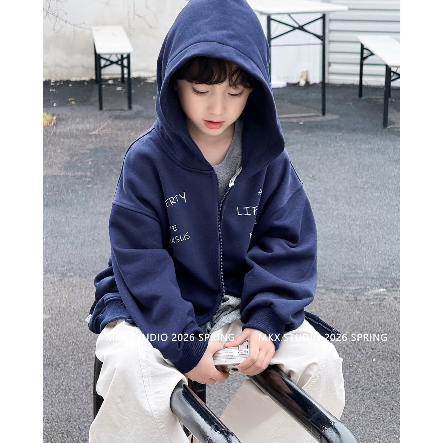 Children's Jacket Boys Hoodie Cardigan Spring Autumn 2026 Spring Children's Wear Middle and Older Boys Hooded Casual Top