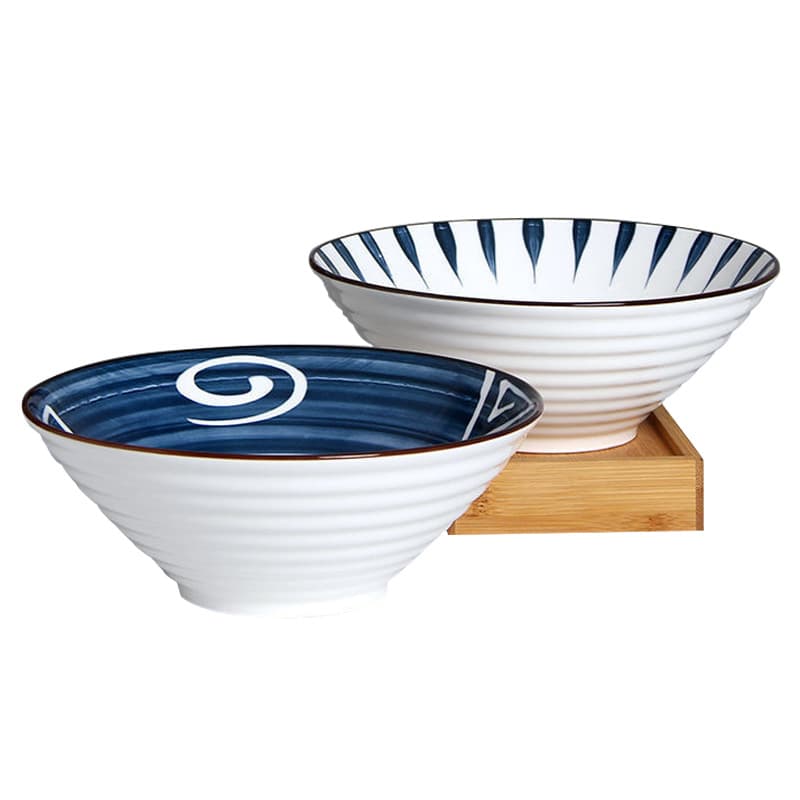 Japanese Ramen Bowl Large Soup Bowl Ceramic Noodle Bowl Hat-Shaped Bowl for Home Use Free Shipping