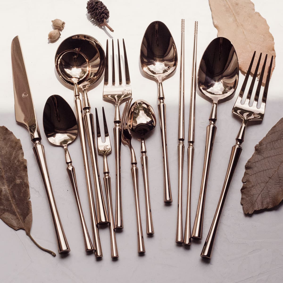 Rose Gold Small Waist Stainless Steel Knife and Fork Hotel Kitchen Supplies 304 Stainless Steel Small Spoon Dessert Fruit Fork