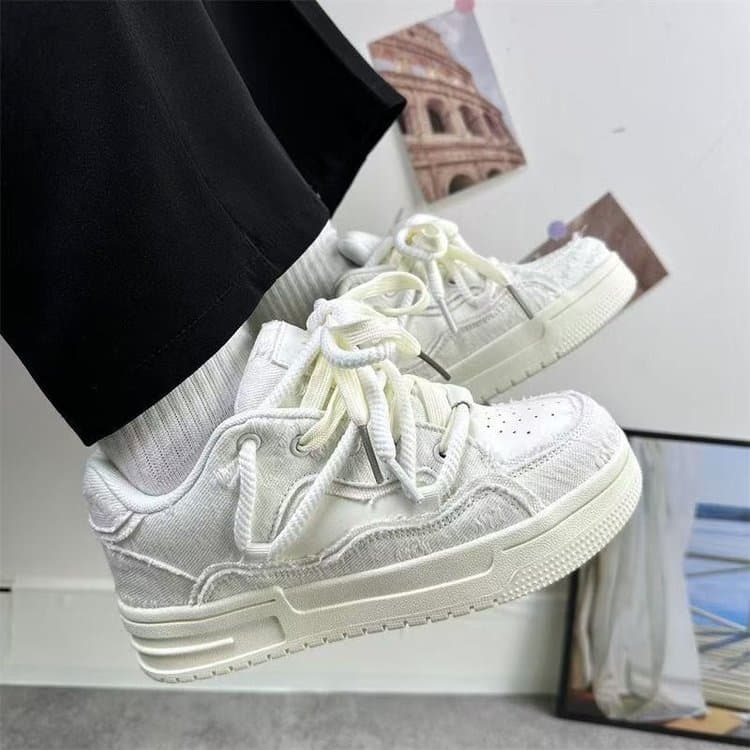 Ins Style White Sneakers for Women 2025 Spring/Summer New Korean Version Chunky Sole Casual Sports Shoes