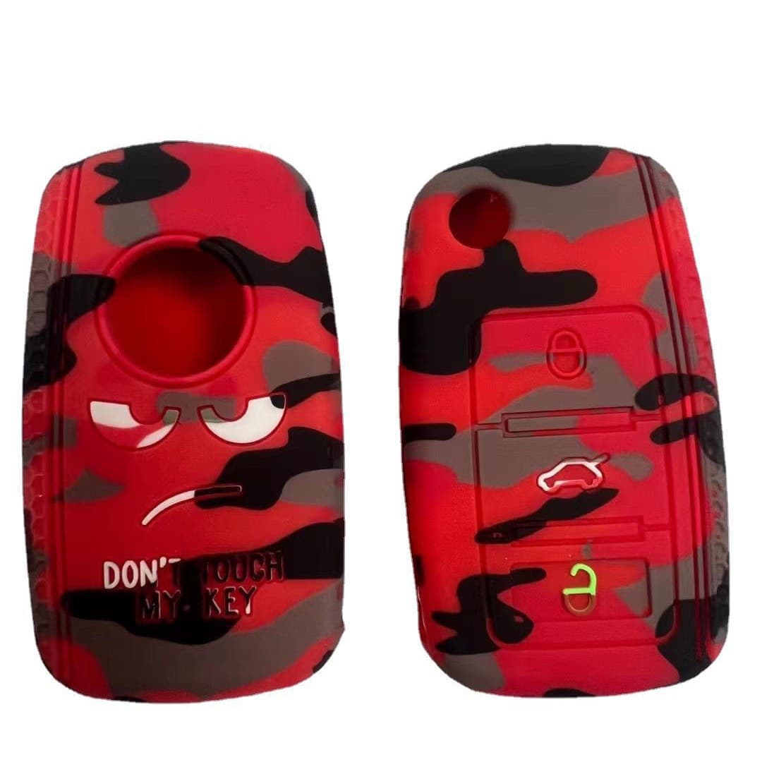 Camouflage color silicone key case, motorcycle silicone key case, car soft glue key case, various models available