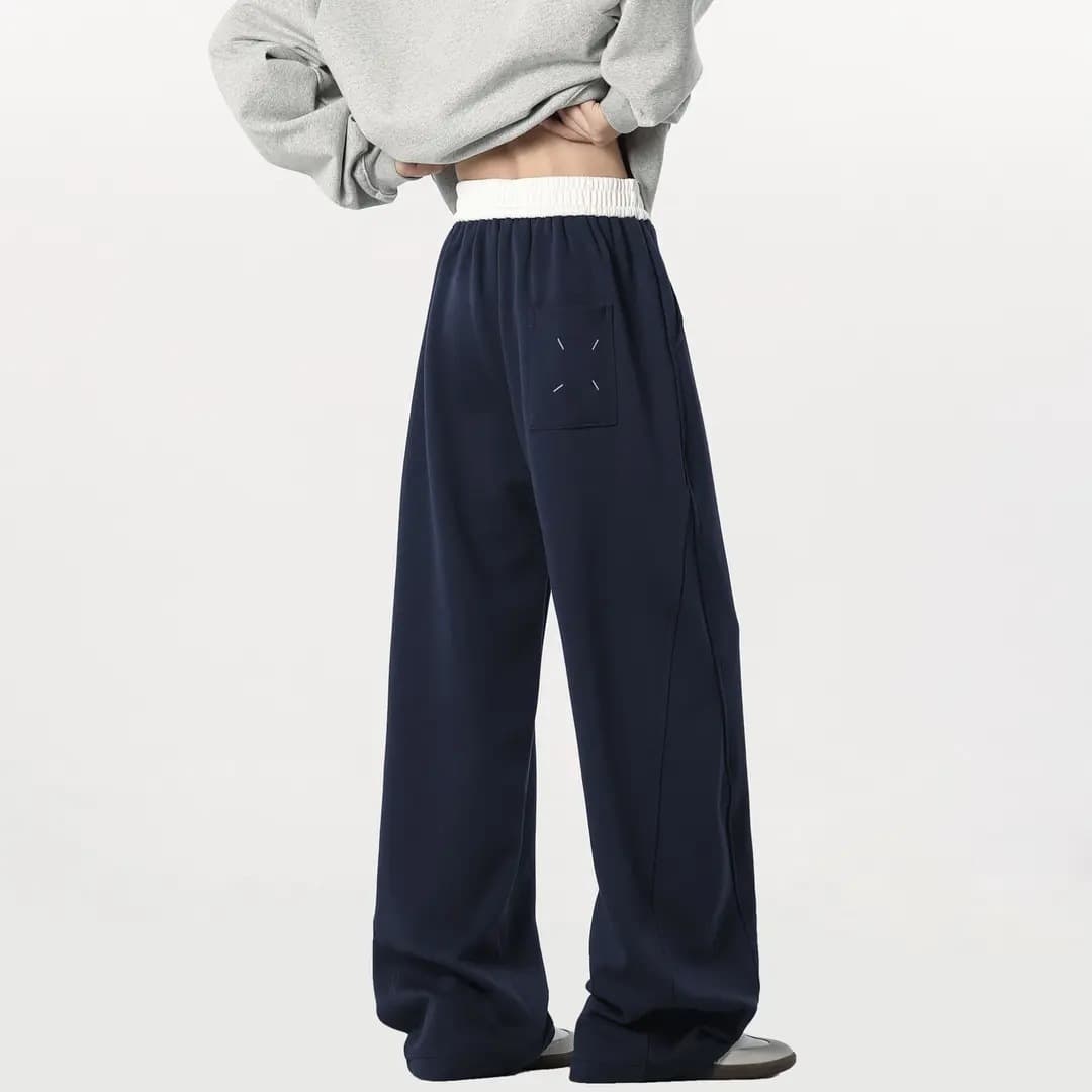 Heavyweight American Curved Blade Sweatpants Men and Women Summer New Loose Straight Wide Leg Casual Long Pants