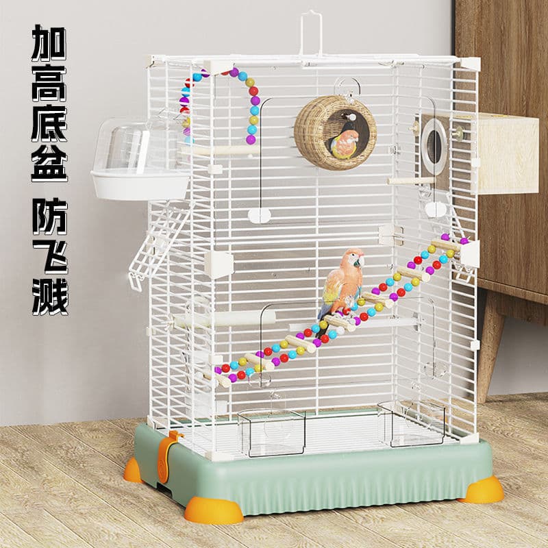 Jesse parrot bird cage tiger skin black phoenix peony bird embroidered eye large villa metal home large space ornamental cage