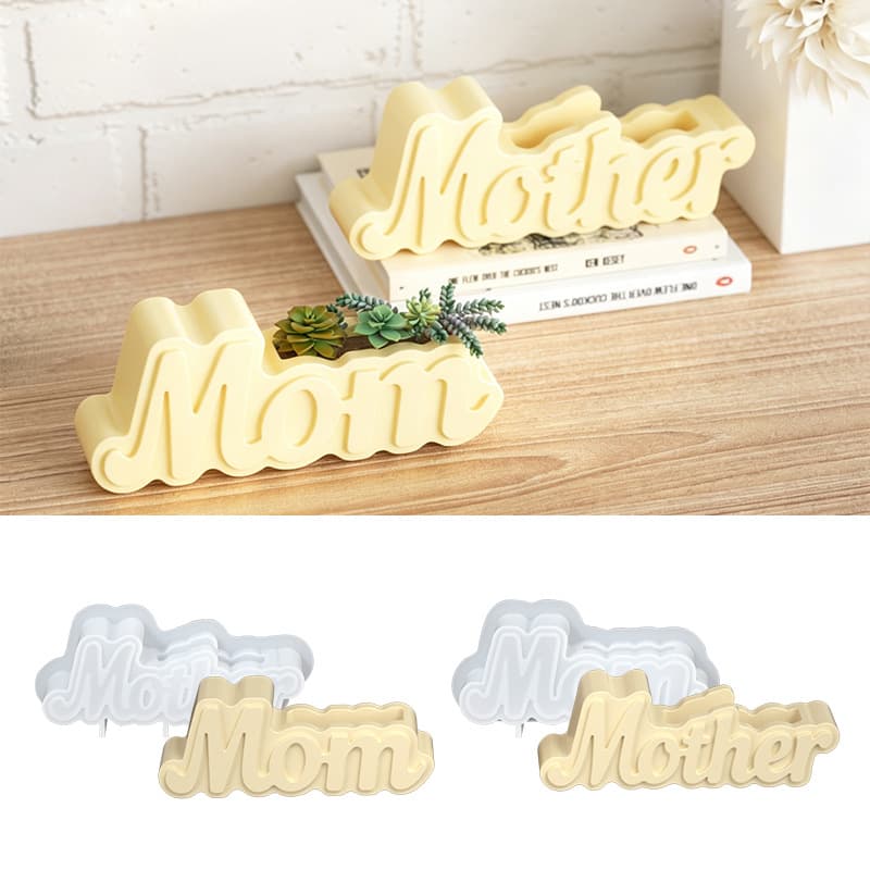 Mother's Day Mom Letter Ornament Resin Epoxy Mold, Aromatherapy Candle Plaster DIY Silicone Mold