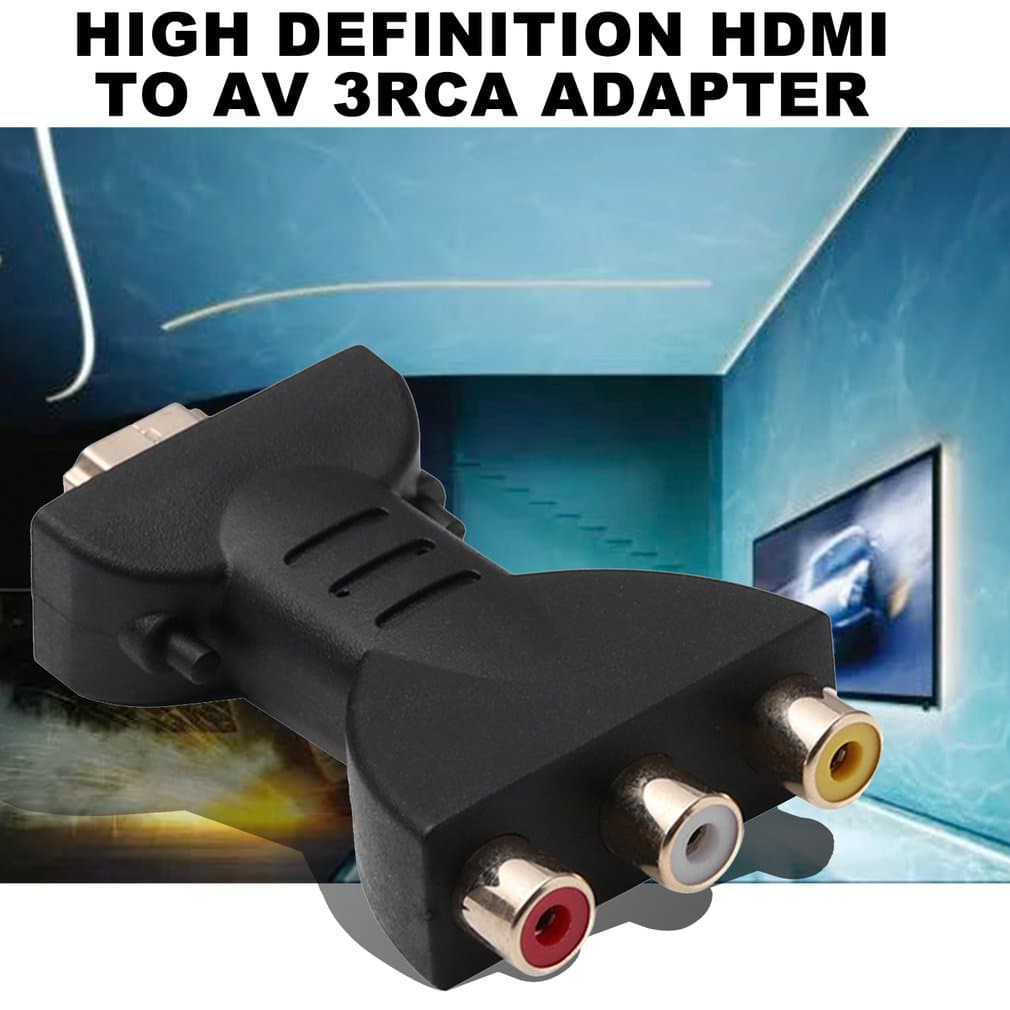 Factory HDMI to 3 RCA Adapter Converter White Lotus Head HDMI to AV Converter Red Yellow Interface TV Line for Windows 7 1080P Resolution