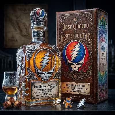 Jose Cuervo320th Anniversary xGrateful Dead 60th Anniversary Collectible Whiskey Bottle