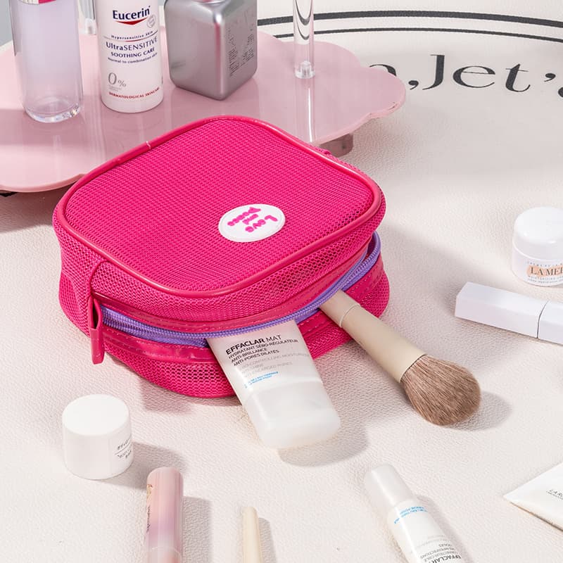 Holiday mesh makeup bag, wholesale from one piece, travel storage bag, mesh organizer pouch, quick-dry beach toiletry bag