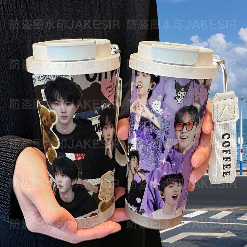Yan Ma Jiaqi Handsome Creative Thermos Cup Figure Merch High Appearance Stainless Steel Student Attractive Straw