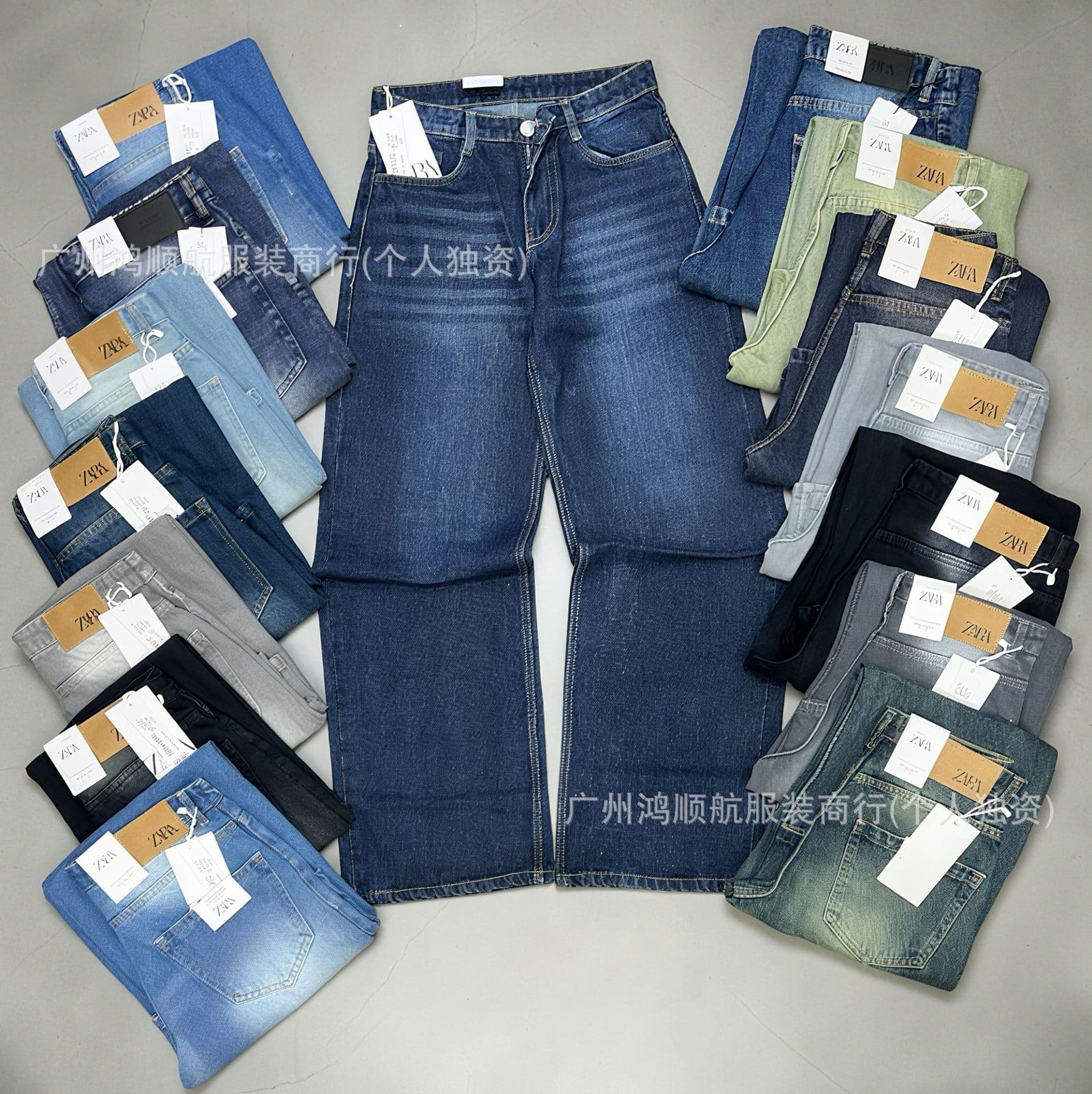 Men's Loose Fit Casual Jeans, Stretch Denim Pants, In Stock, Wholesale