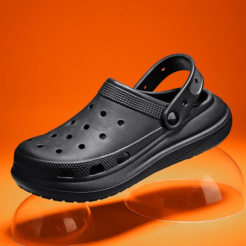 Thick Sole Men's Sandals, Lightweight Breathable Beach Shoes, Indoor Garden Clogs, Elevated Casual Sandals for Men