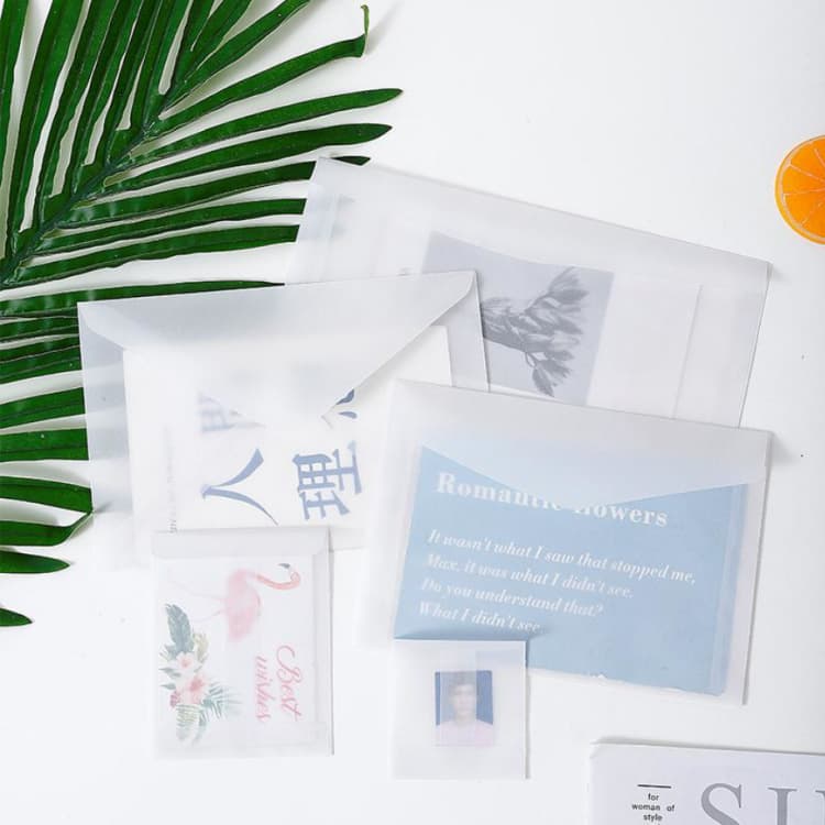 Transparent tracing paper envelope wholesale for wedding invitation envelopes, gold-stamped blank envelopes, wearable nail art card packaging, and storage.
