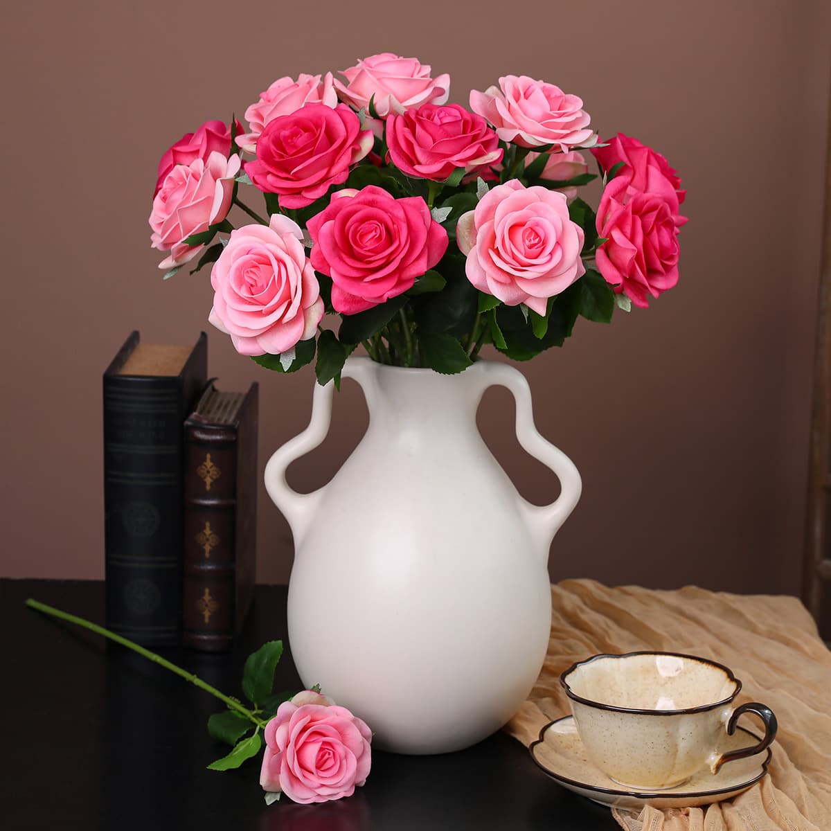 Advanced moisturizing diamond rose artificial flower Valentine's Day rose fake bouquet wedding atmosphere wall decoration fake flower