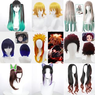 Cos Wig Kamado Nezuko Tokito Muichiro Tomioka Giyu Agatsuma Zenitsu Anime Shinobu Kocho