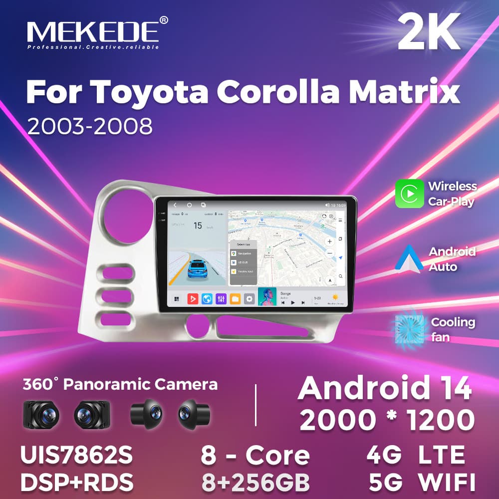 Smart Android Car Navigation for Toyota Corolla Matrix 2003-2008