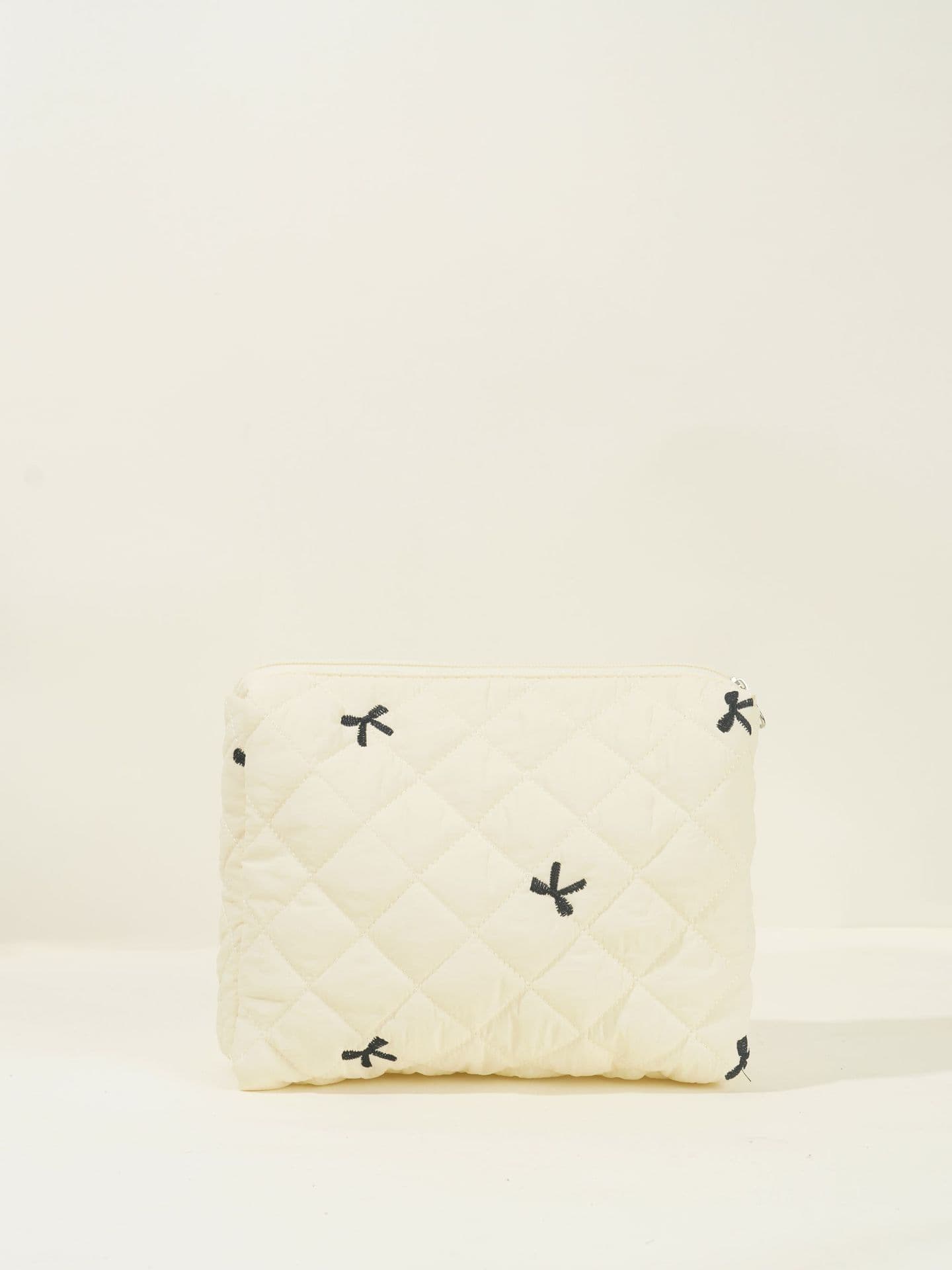2024 New Embroidered Bow Handbag Large Capacity Cosmetic Bag Set Storage Toiletry Bag Cross-border Amazon