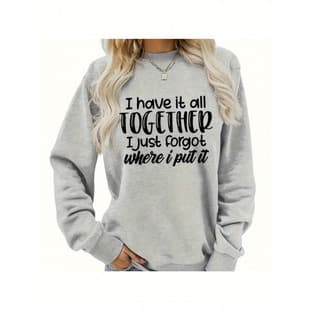 P 89004 Letter Print Women's Hoodie