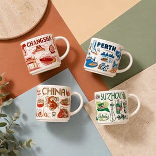 Export Custom Ceramic Mug Starbucks City Cup Large Capacity Mug Office Coffee Creative Souvenir Gift Wholesale